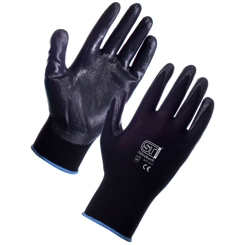 Shop Supertouch Nitrotouch Black Nylon/Nitrile Gloves L 120 Pairs