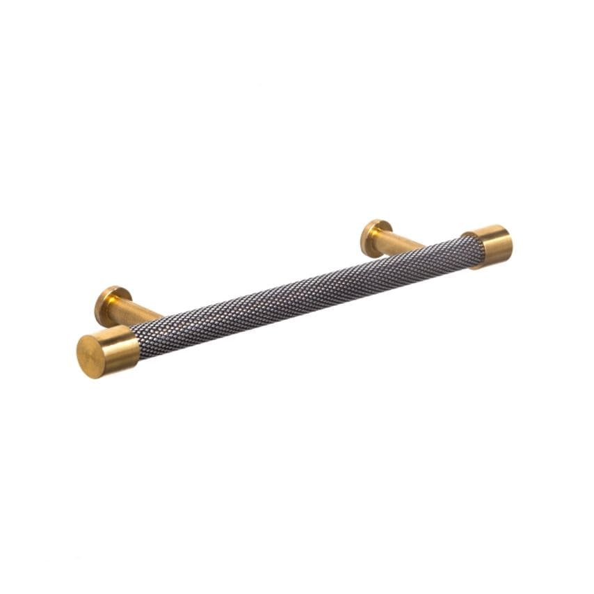 PWS Knurled Pull Handle 128mm Pewter/Satin Brass