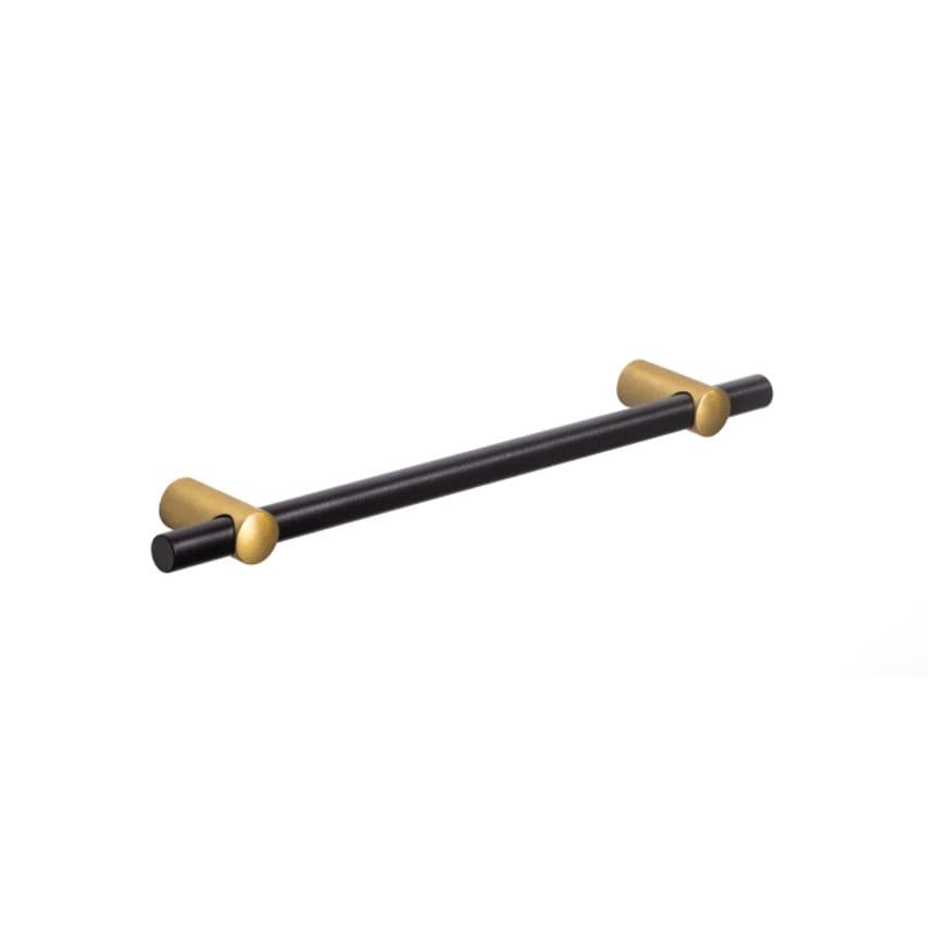 PWS Smooth Bar Handle Matt Black/Satin Brass