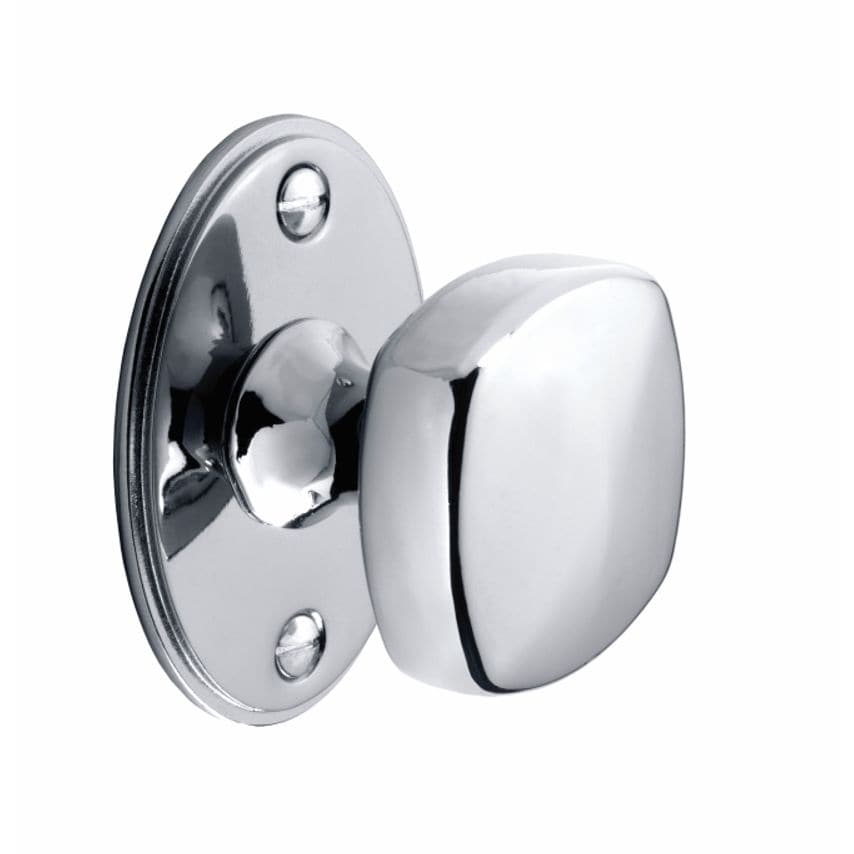 PWS Square Knob with Back Plate 38mm Diameter Knob Backplate is 59mm Wide