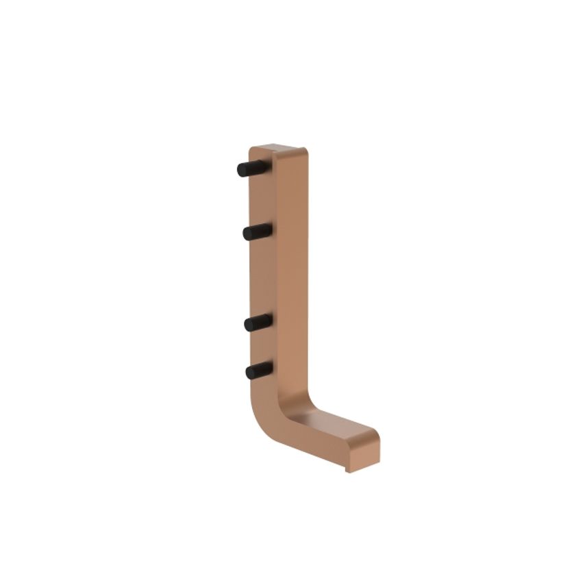 PWS Plinth Corner Connector 150x59x11mm Brushed Copper