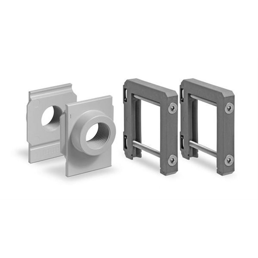 Camozzi Kit Wall Rapid Clamps with Screws + Flanges 3/8 - MX2-3/8-JJ