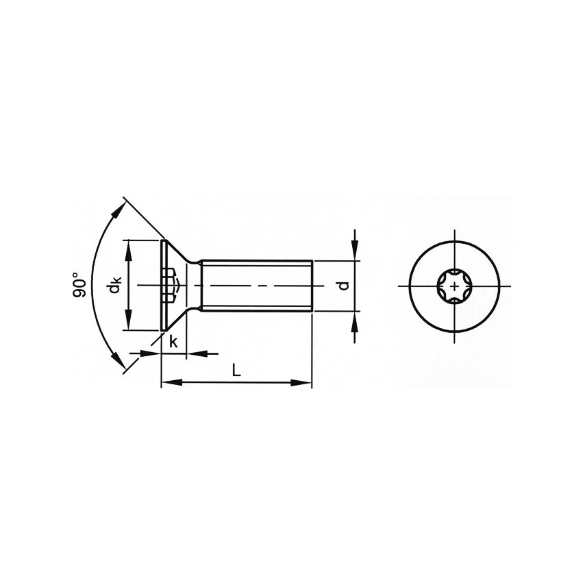 Qualfast M6x100 TORX Csk Screw A2- you get 200