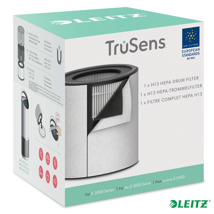 Leitz EN1822 H13 Replacement 3-In-1 HEPA Filter for Leitz TruSens Z-3000 Large A