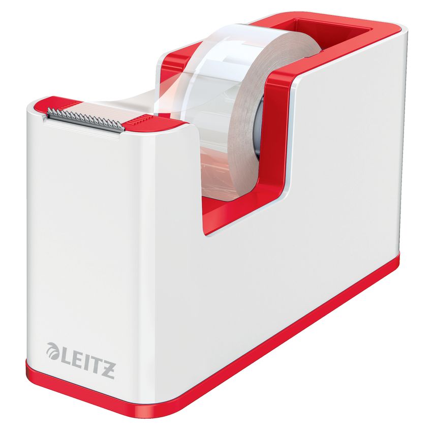 Leitz Leitz WOW Tape Dispenser Tape for Convenient One-Hand Operation White/Red