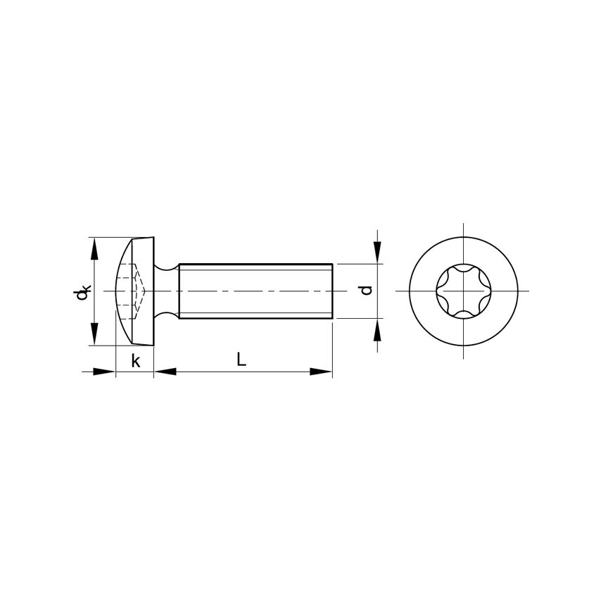 Qualfast M5x50 TX Rsd Cheese Head Screw A2- you get 200