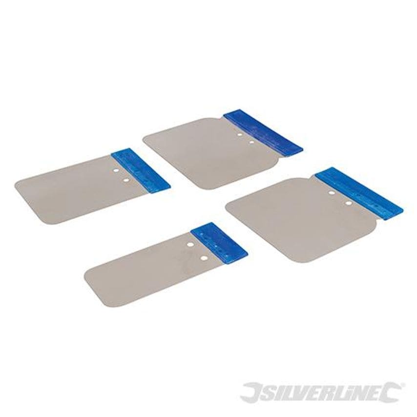 Silverline Stainless Steel Body Filler Application Set 4 Piece 50, 80, 100 & 120