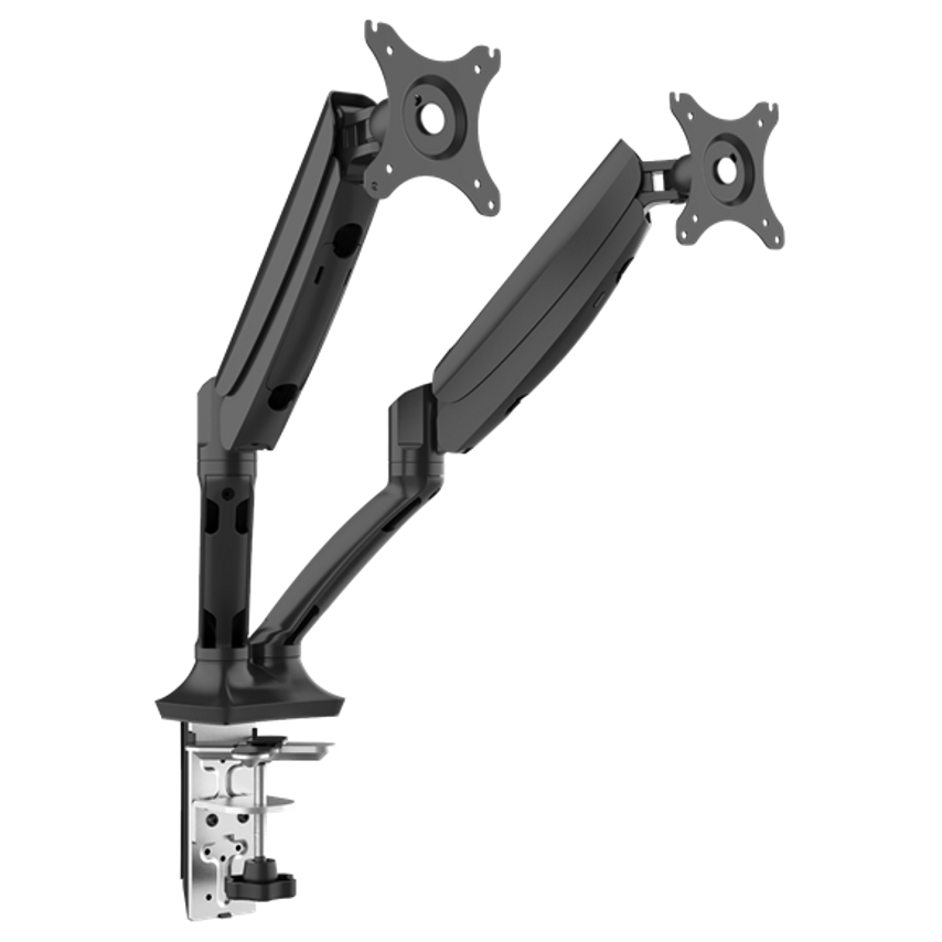 Dellonda Double Monitor Arms 9kg Load Capacity 10-27" Screens - Black