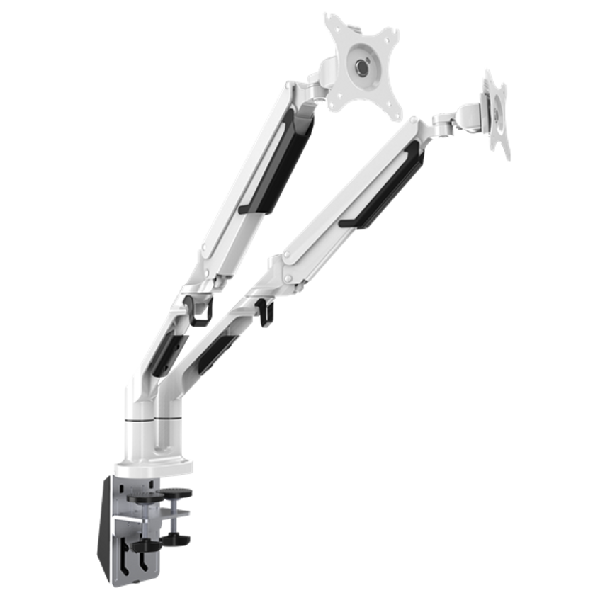 Dellonda Double Monitor Arms 9kg Load Capacity 17-32" Screens - White