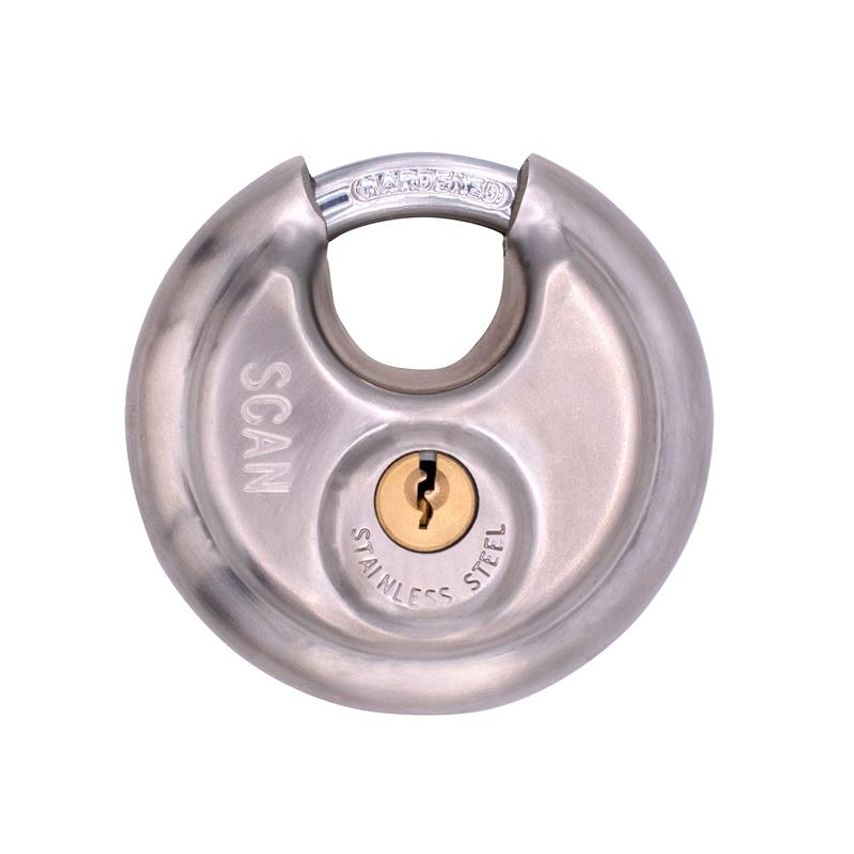 Scan Stainless Steel Disk Type Padlock 80mm SCAPLSS80DIS