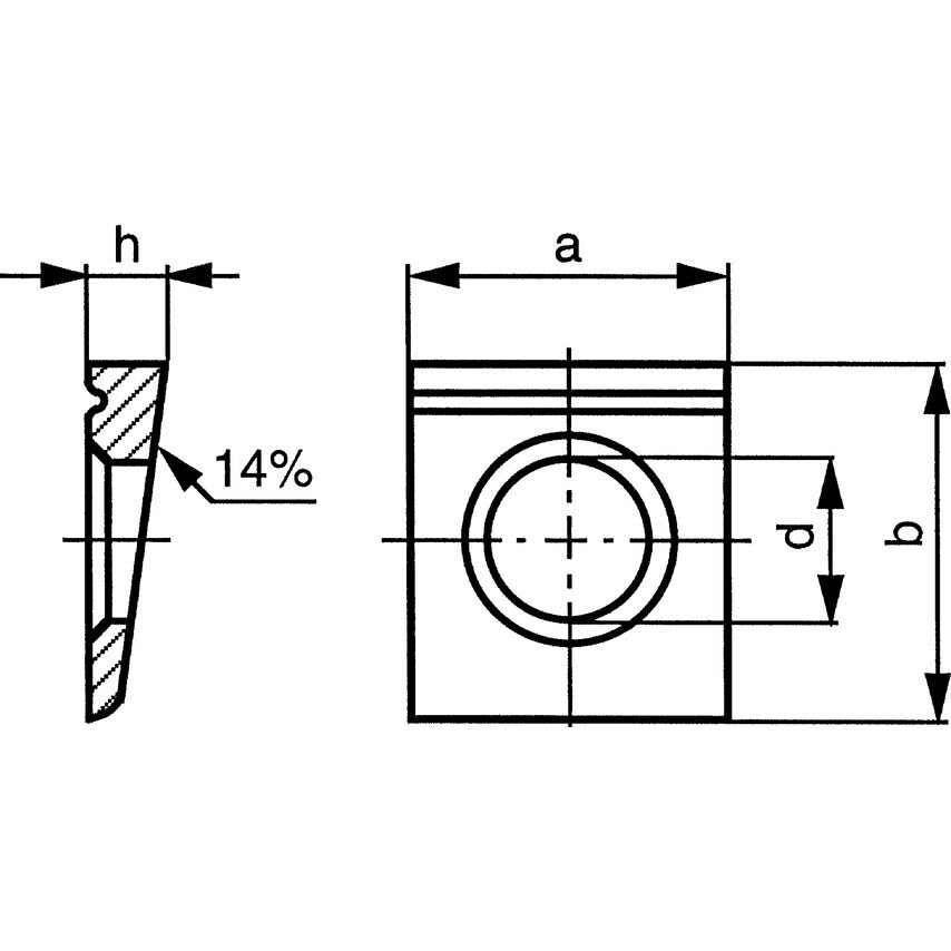 Qualfast M22 Square Taper Washer 14% - A2ST/STEEL DIN 435- you get 10