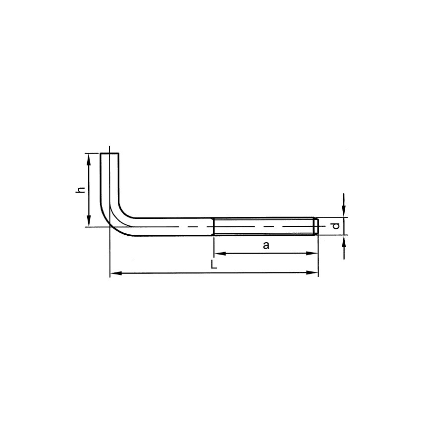 Qualfast M16x350 50mm Hook Anchor BZP