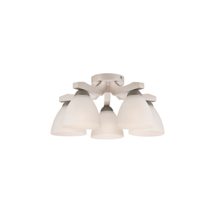 Lamkur Lighting Adriano Multi Arm Semi Flush Ceiling Light Glass Shades White Be
