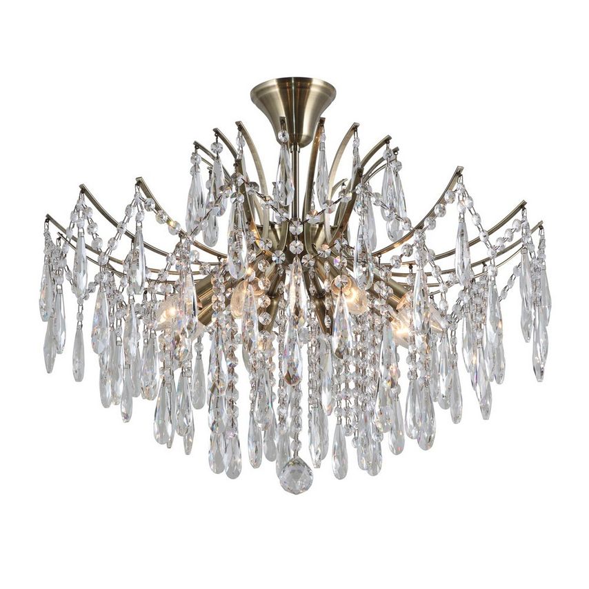 Italux Lighting Stylized Flush Ceiling Light Antique Bronze 2 Light E14