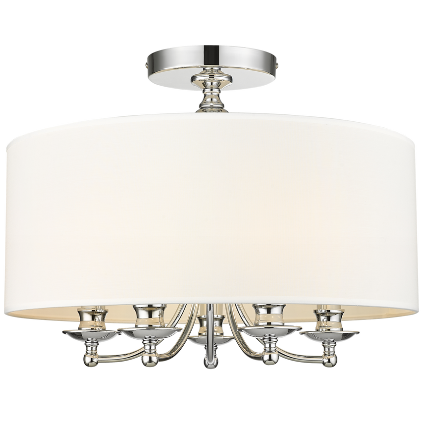Netlighting Abu Dhabi 5 Light Cylindrical Ceiling Light Silver E14 CS-C05428CH-W