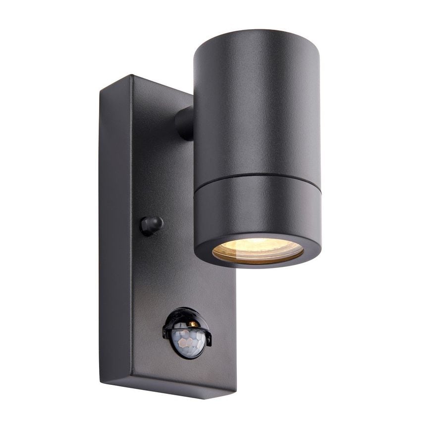 Saxby Palin PIR Outdoor Down Wall Lamp Anthracite Grey IP44