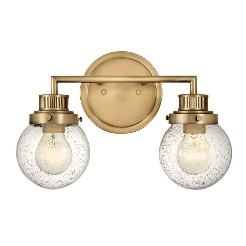 Elstead Quintiesse Hinkley Poppy Bathroom Wall Lamp Heritage Brass IP44 QN-POPPY