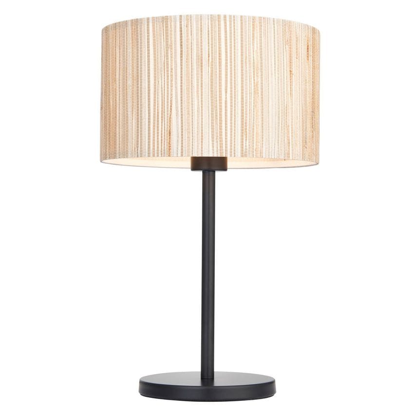 Endon Longshore Complete Table Lamp Natural Seagrass Matt Black