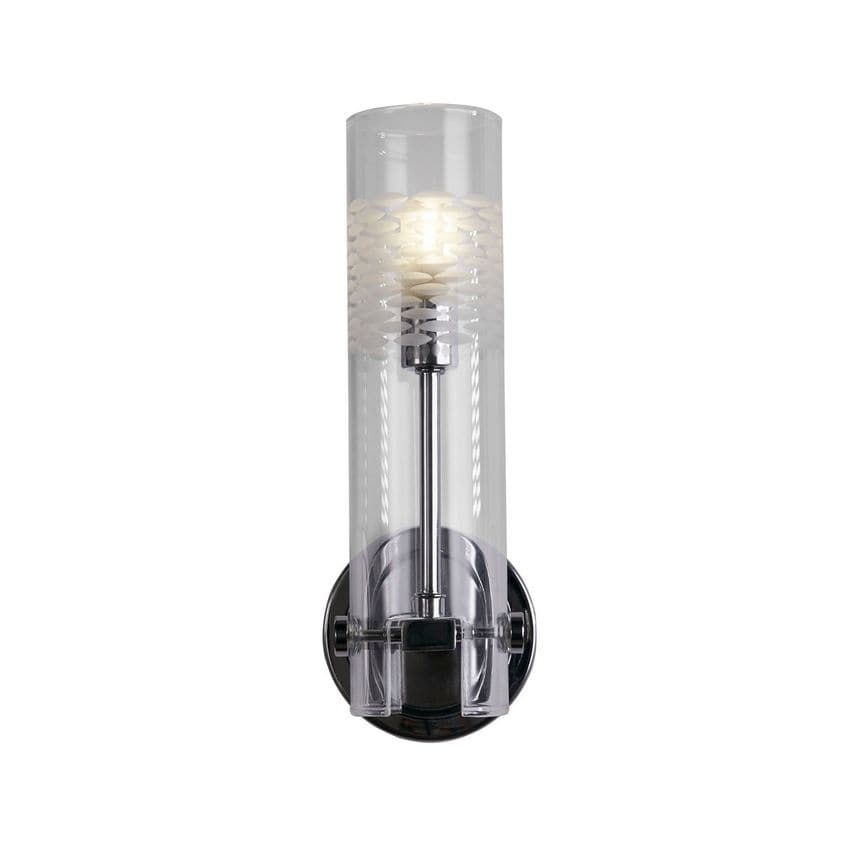 Searchlight Lighting Scope Bathroom Wall Light Chrome Clear Etched Glass
