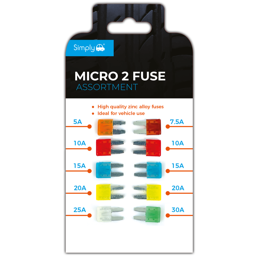 Simply Pack of 10 Micro 2 Fuse Assortment - BF822- you get 74