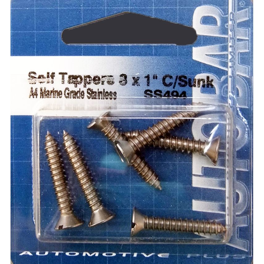 AUTOBAR A4 Marine Grade Stainless Self Tapper 8 x 1" C/S - SS494- you get 85