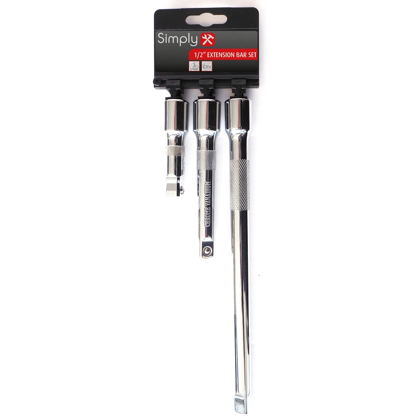 Simply 3pc 1/2" Extension Bar Set - TSET12- you get 13