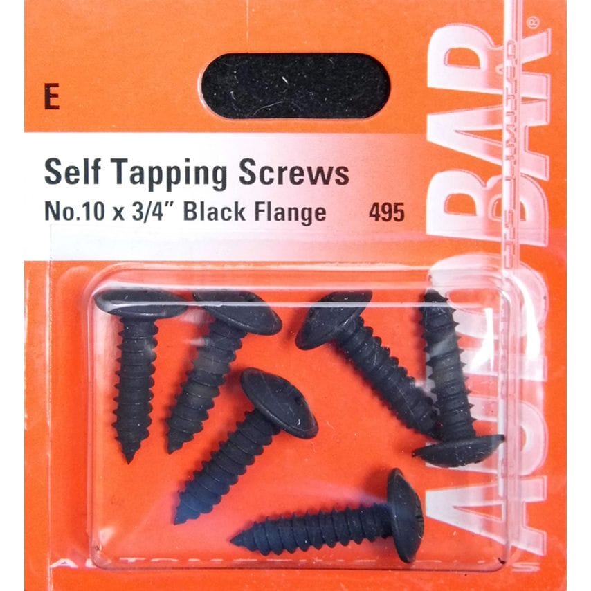 AUTOBAR Self Tapper Black Flange 10 x 3/4" (Pack of 50) - 495/50- you get 37