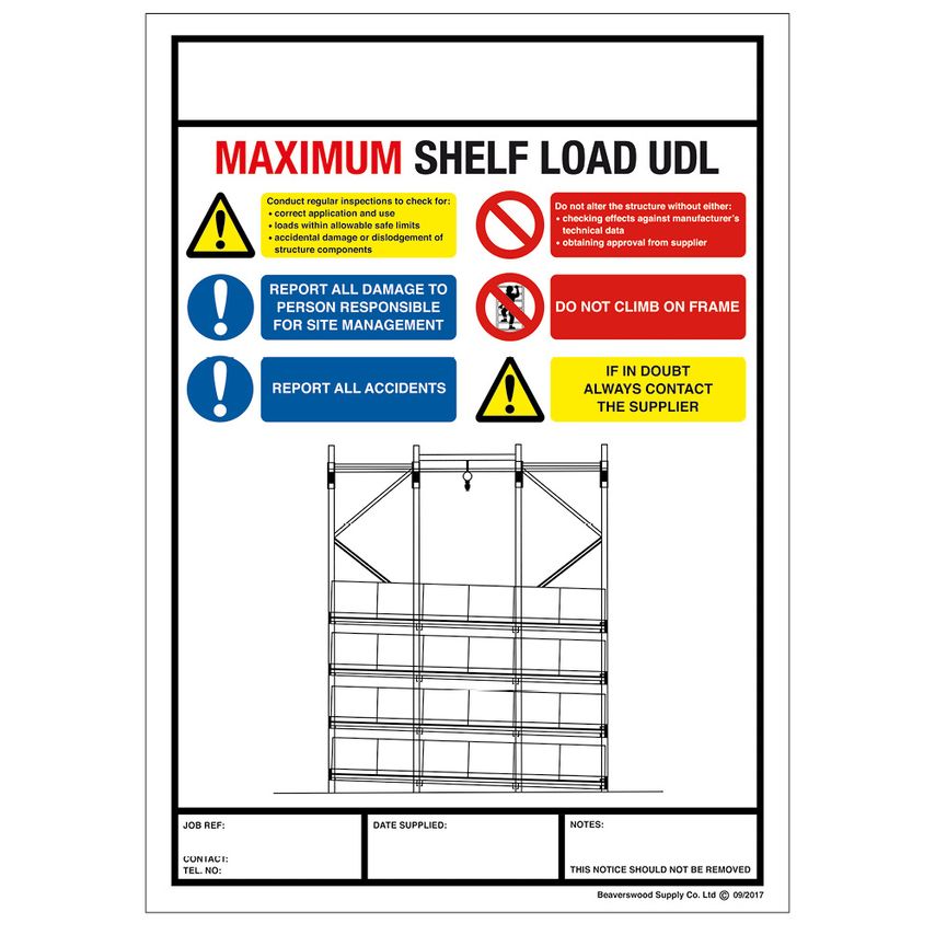 Beaverswood Weight Load Identification Carton Live Store Weight Load 356x254mm