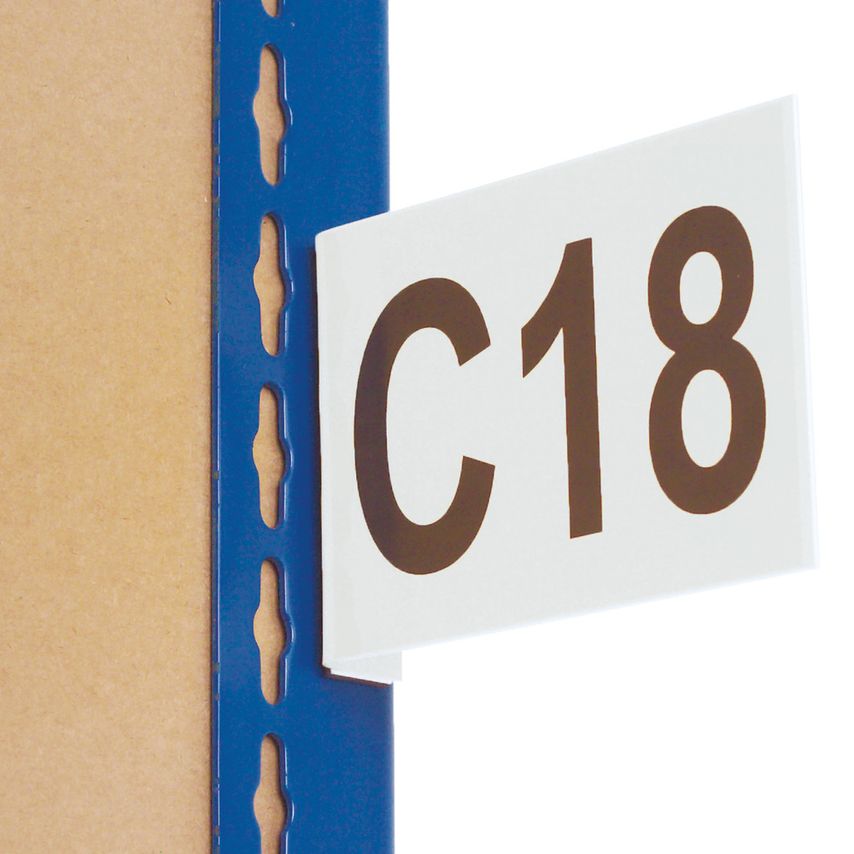 Beaverswood Angled Aisle Marker White H.95xW.130mm Self-Adhesive Flag Design