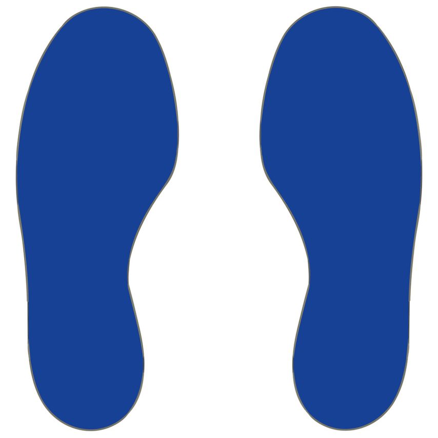 Beaverswood Floor Signals Feet H.300xW.100 (Pack of 10) (5 Right, 5 Left) Blue