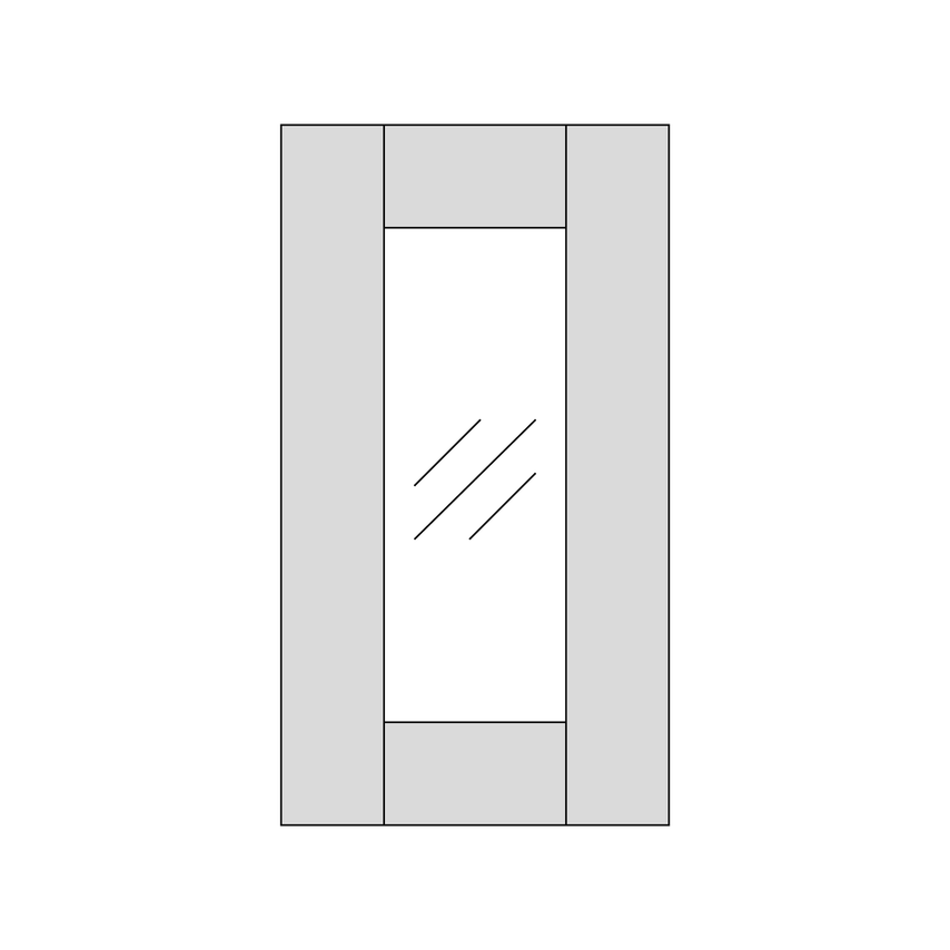 OS Doors Fenwick Legno Ivory Plain Frame Kitchen Door 2150X496mm (Unglazed)
