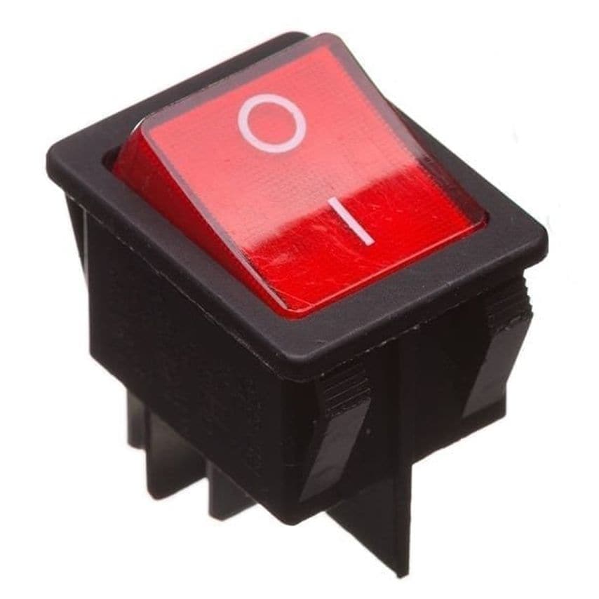 Under Control Instruments Double Pole Rocker Switch Red - RA-REDROCKER