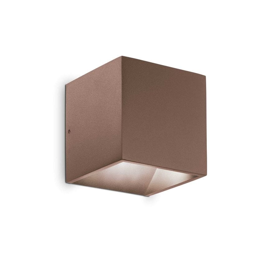 Ideal Lux Lighting Rubik Integrated LED Outdoor Up Down Wall Lamp Coffee 730Lm 3