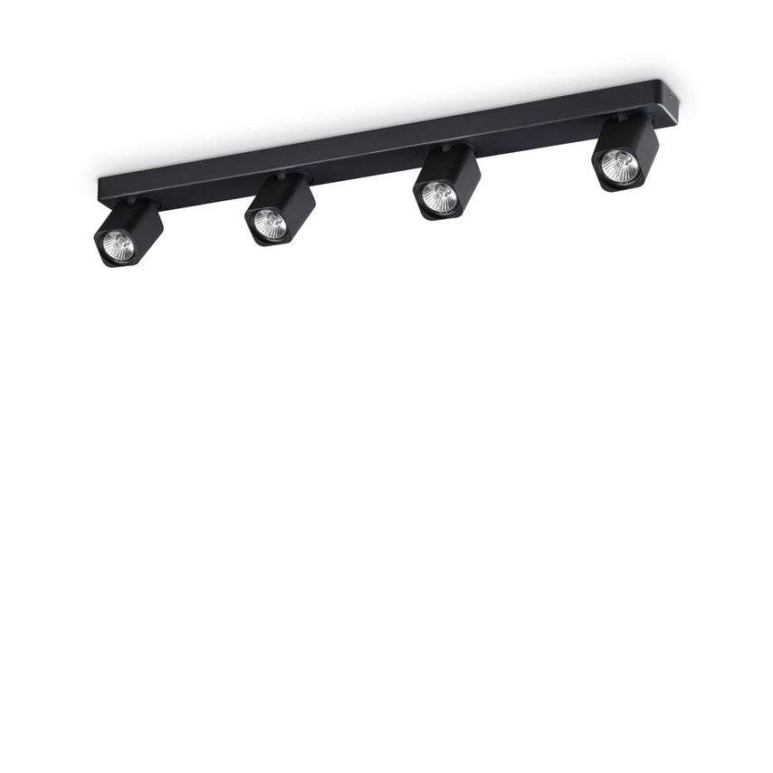 Ideal Lux Lighting Rudy 4 Light Ceiling Spot Light Bar Black