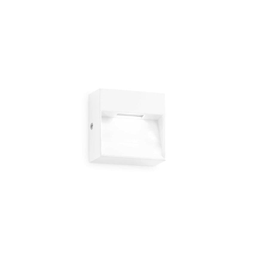 Ideal Lux Lighting Dedra Integrated LED Outdoor Square Flush Wall Lamp White 160