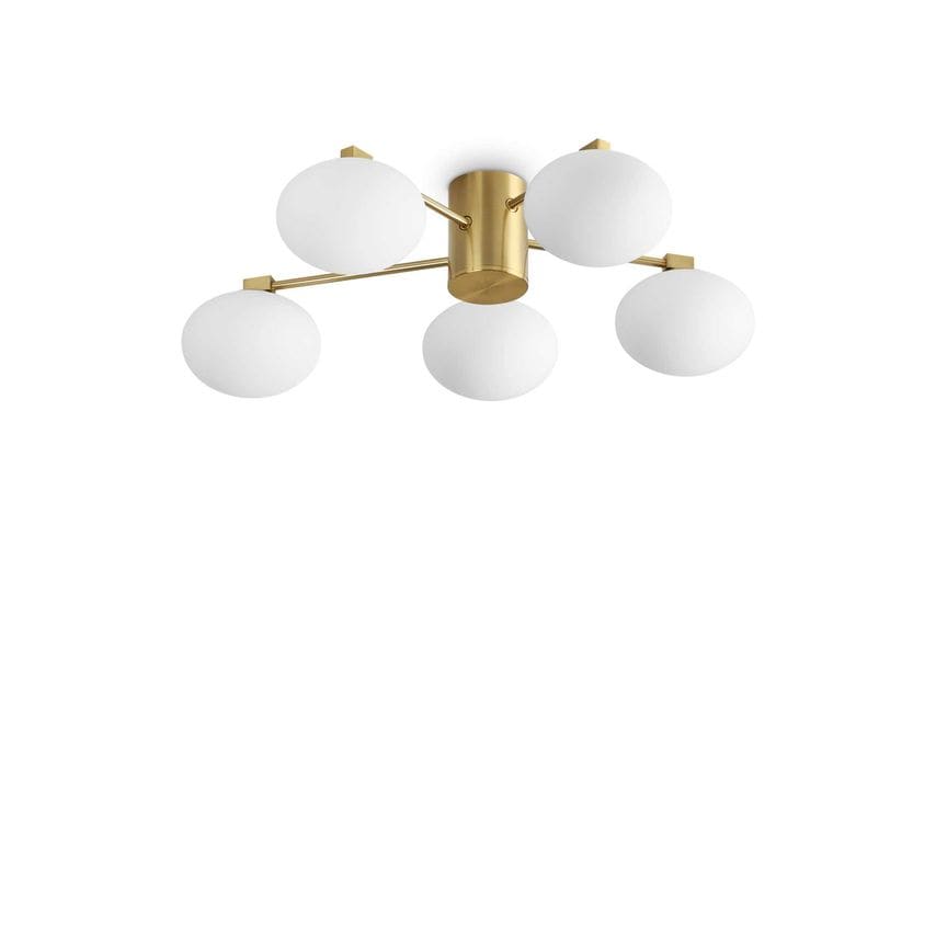 Ideal Lux Lighting Hermes 5 Light 60cm Globe Ceiling Light Brass