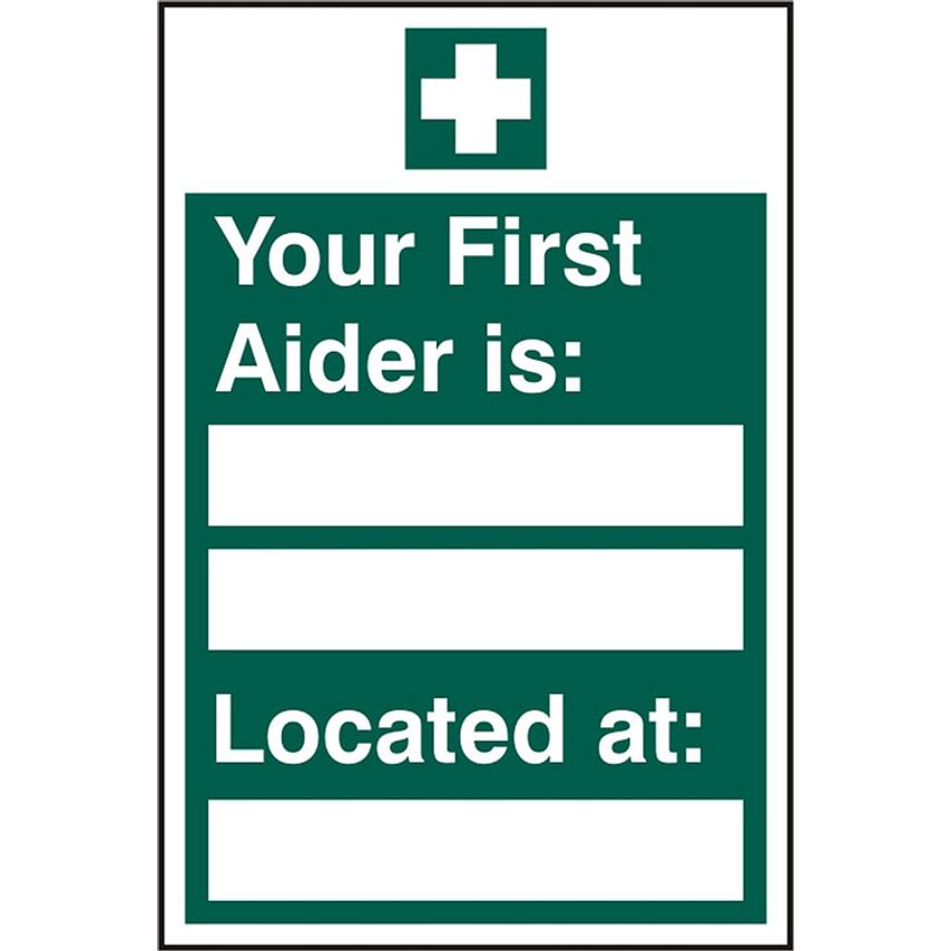 Beeswift B-Safe First Aider Located SAV Sign 200mm x 300mm - Pack of 5