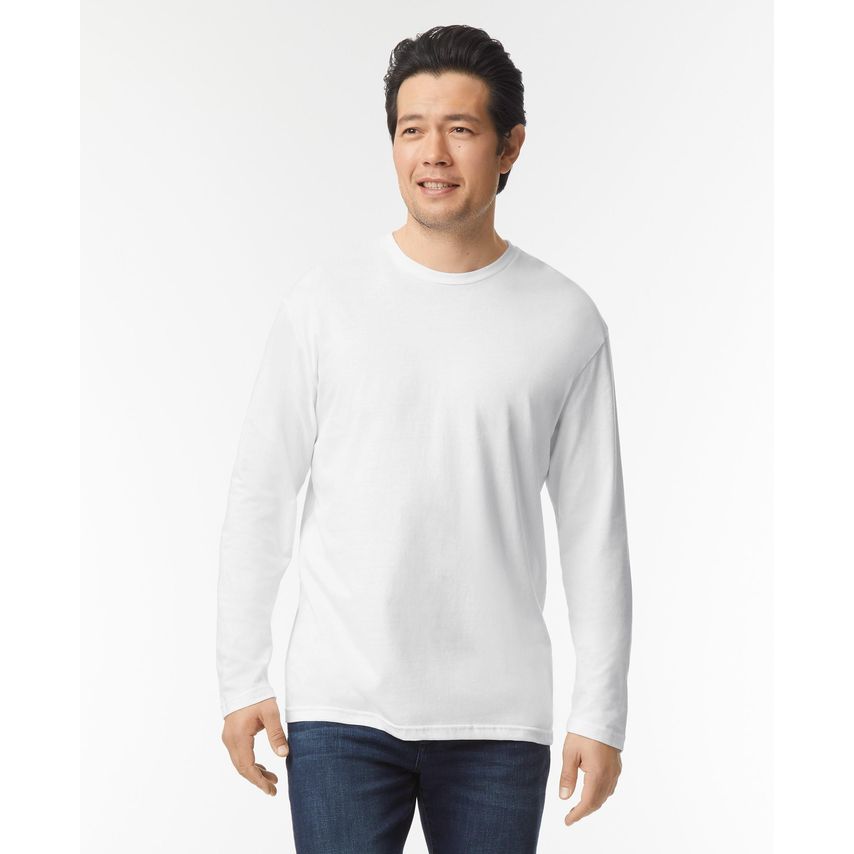 Gildan Mens L/S Softstyle T-Shirt White XL