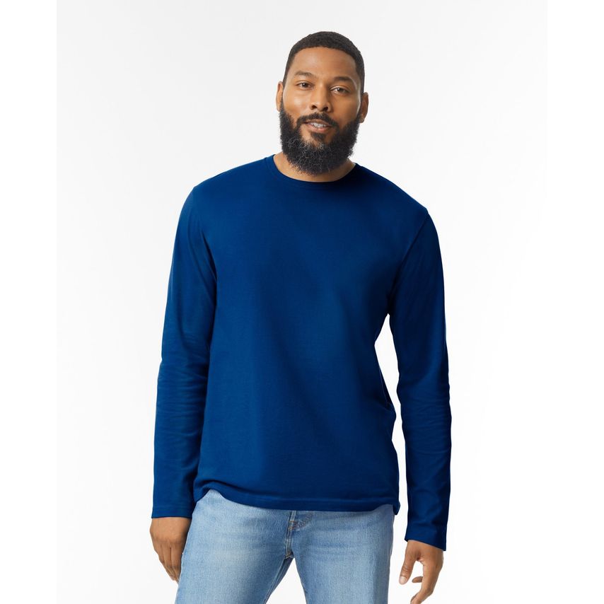 Gildan Mens L/S Softstyle T-Shirt Navy S