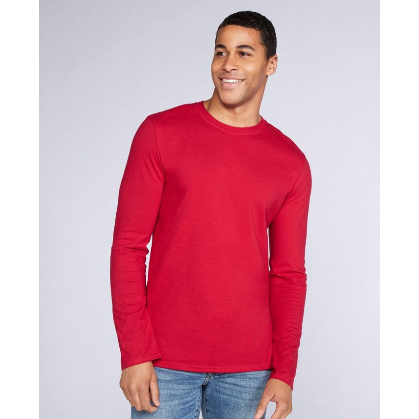 Gildan Mens L/S Softstyle T-Shirt Red M