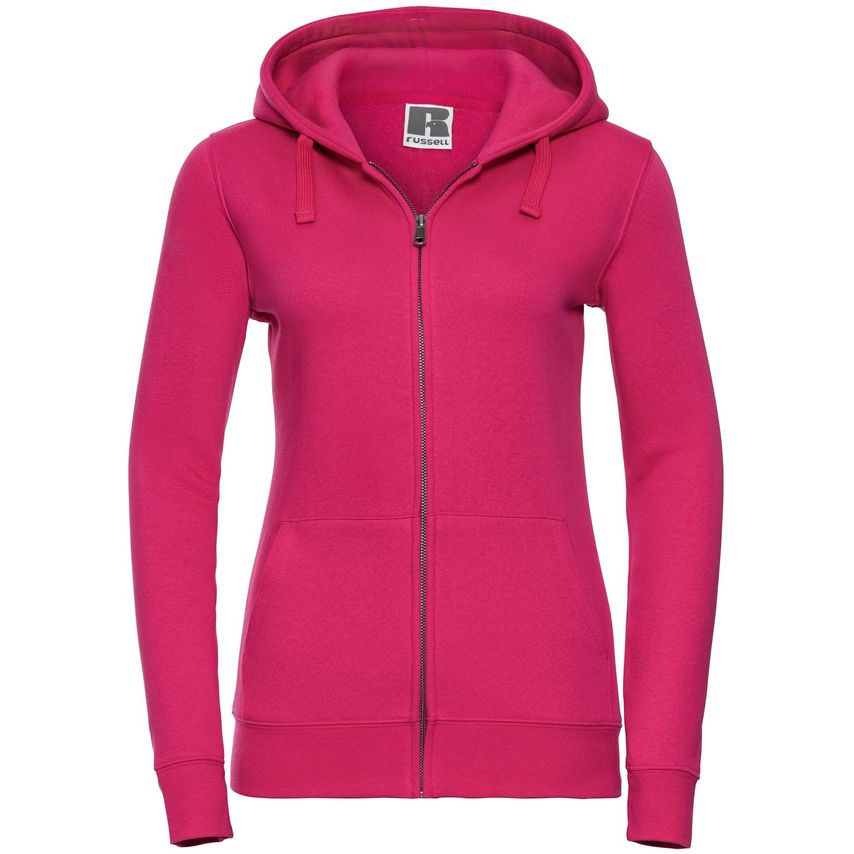 Russell Authentic Zip Hood Ladies Fuchsia XS