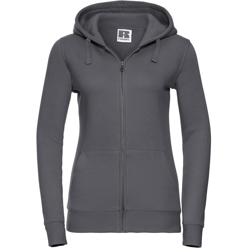 Russell Authentic Zip Hood Ladies Convoy Grey XS