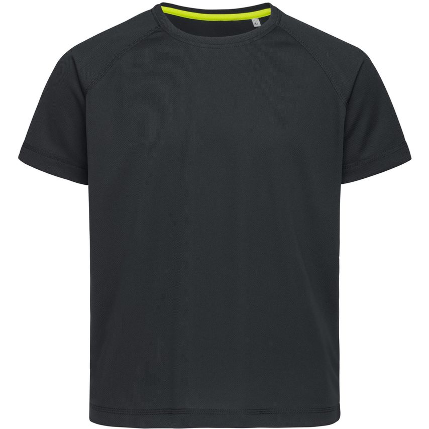Stedman Active Sports Raglan Mesh Youths T-Shirt Black Opal YS