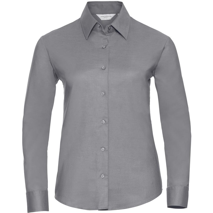 Russell Russell Ladies Oxford L/S Shirt 135gm Silver M