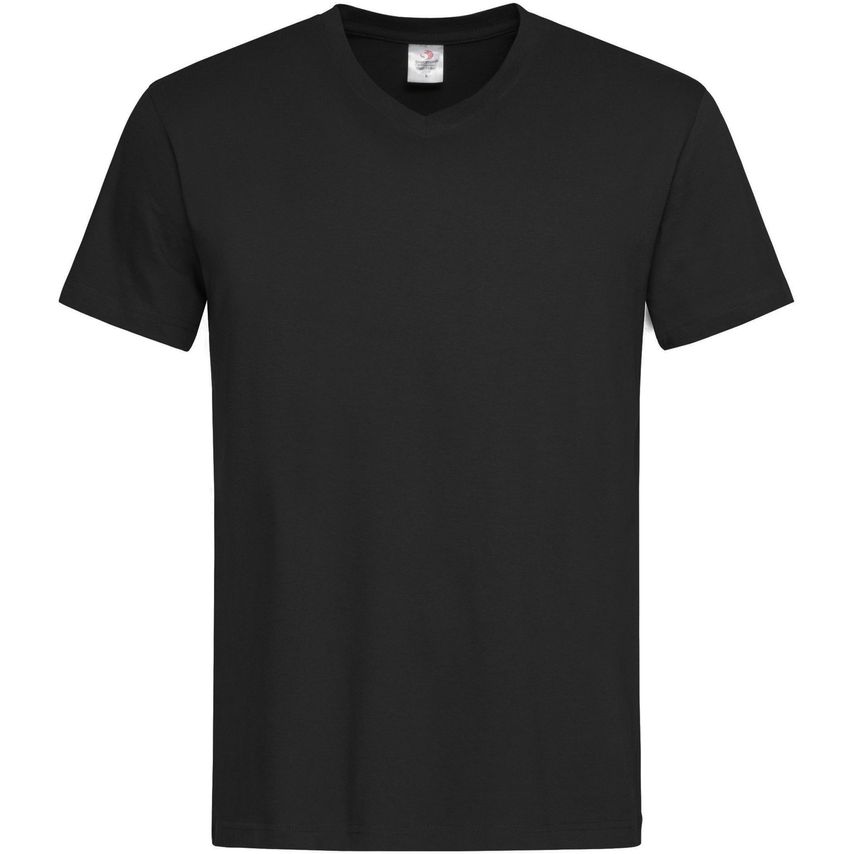 Stedman Classic V Neck T-Shirt 155gm Black Opal M
