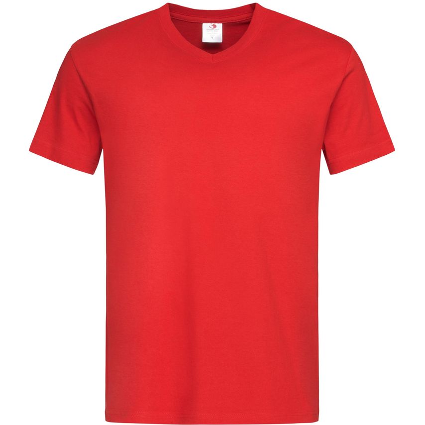 Stedman Classic V Neck T-Shirt 155gm Scarlet Red XL