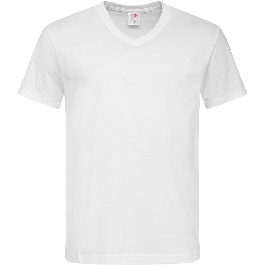 Stedman Classic V Neck T-Shirt 155gm White XL