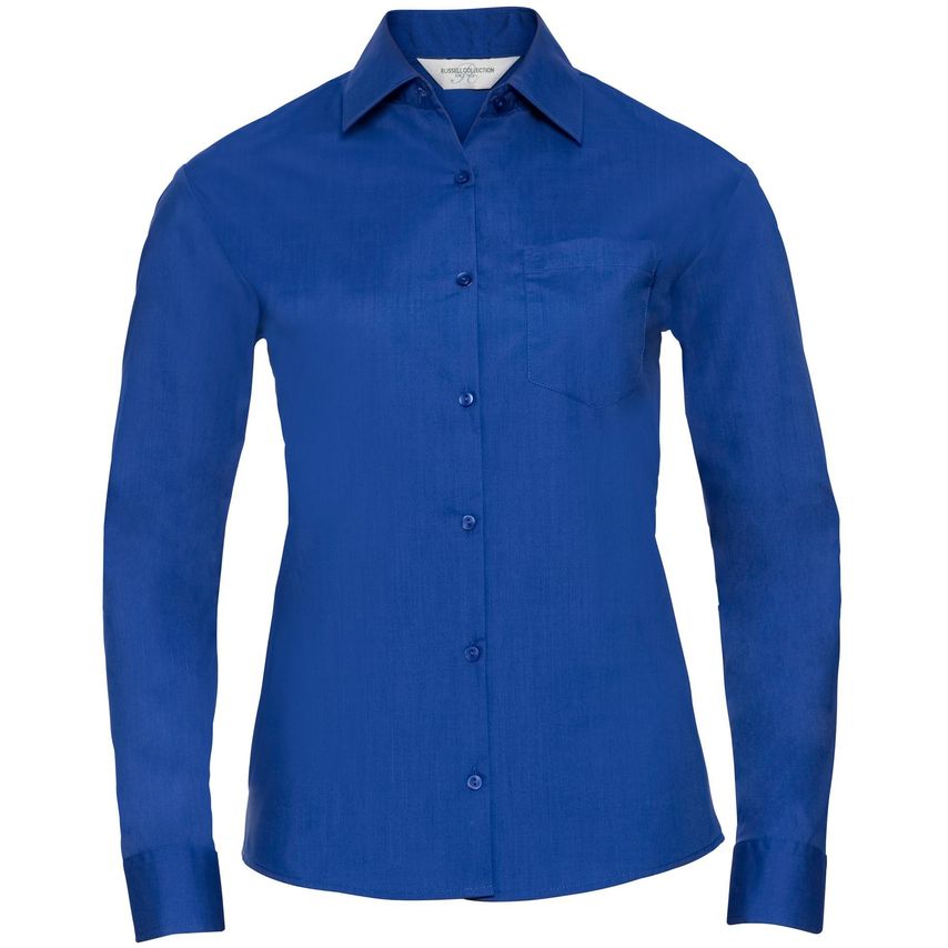 Russell Russell Ladies Poplin Shirts L/S 110gm Bright Royal 3XL