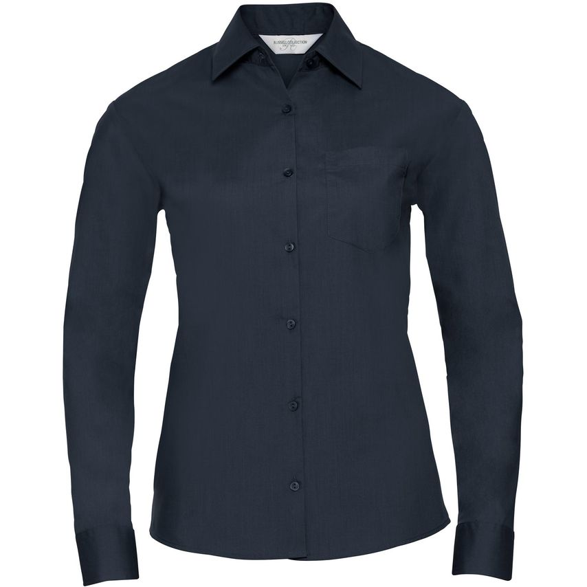 Russell Russell Ladies Poplin Shirts L/S 110gm French Navy XL