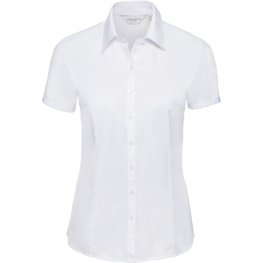 Russell Russell Herringbone S/S Ladies Shirt White M